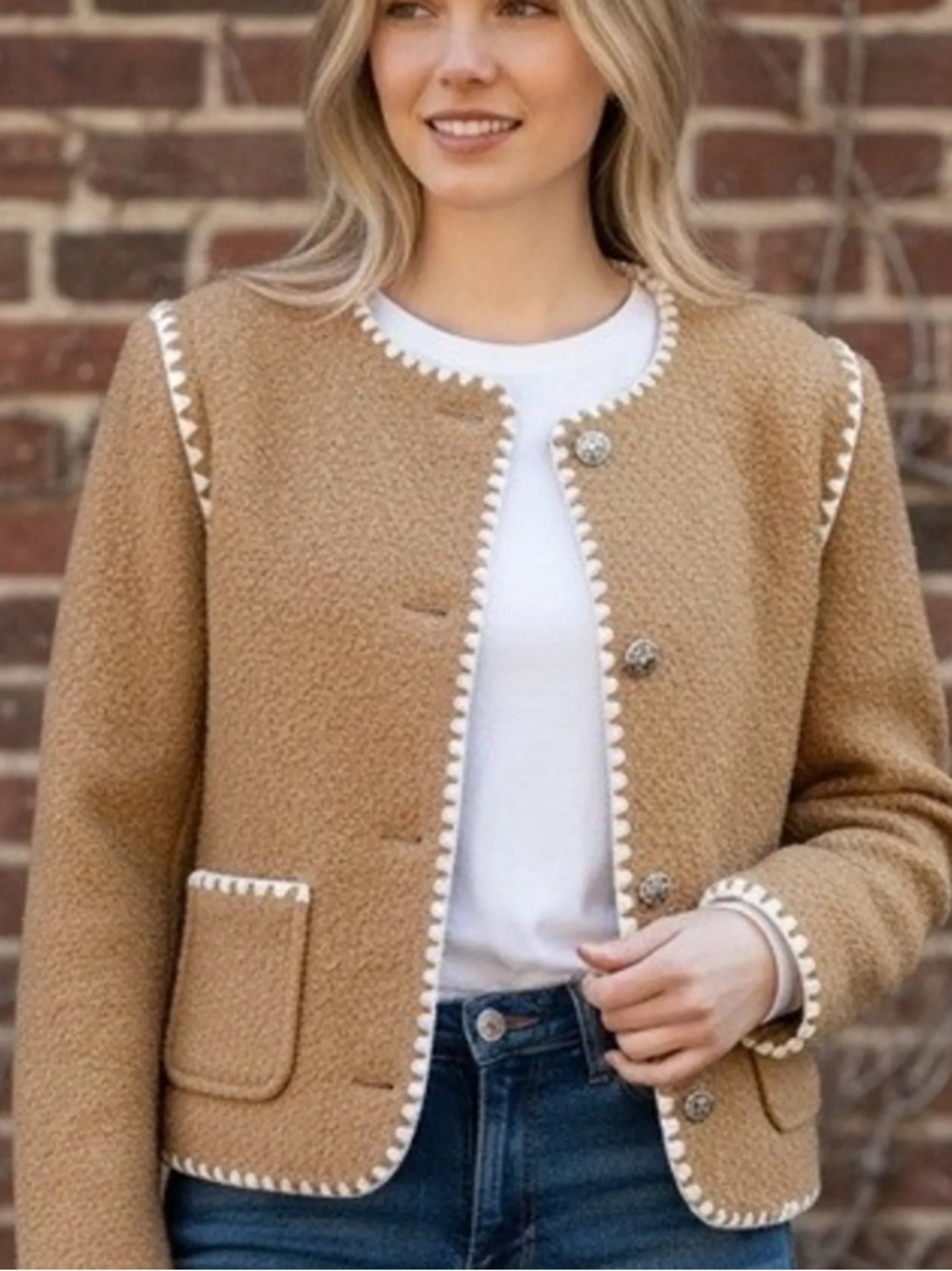 BLEAKER TEDDY SHERPA JACKET WITH TRIM!! Super cute! Generous size S